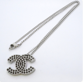 Chanel Coco Mark Silver Necklace 2
