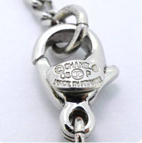 Chanel Coco Mark Silver Necklace 3