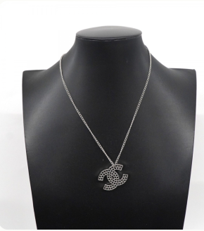 Chanel Coco Mark Silver Necklace 4