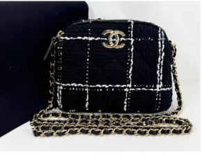 Chanel Black and White Tweed Bag 18