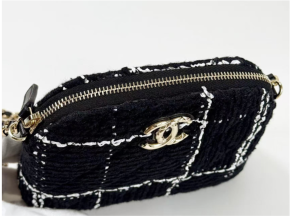 Chanel Black and White Tweed Bag 17