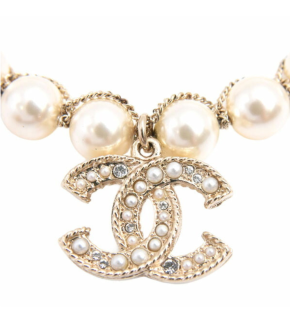 Chanel CC Logo Faux Pearl Bracelet 3