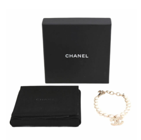 Chanel CC Logo Faux Pearl Bracelet 2