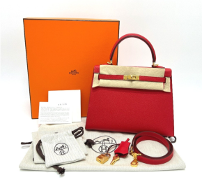 Hermès Red Kelly 25cms With Gold Hardware 2