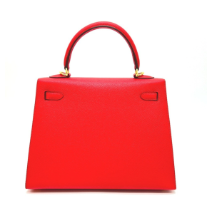 Hermès Red Kelly 25cms With Gold Hardware 12