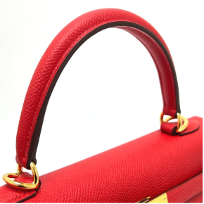 Hermès Red Kelly 25cms With Gold Hardware 9