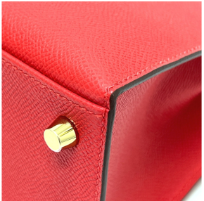 Hermès Red Kelly 25cms With Gold Hardware 6