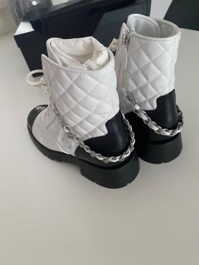 Chanel Quilted Leather Lace Up Boots 13