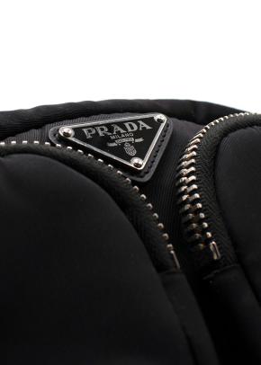 Prada Black Nylon Wristlet Pochette Bag 5