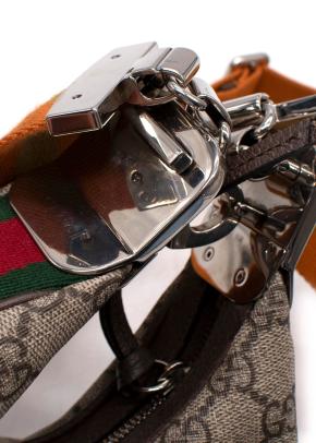 Gucci Small Monogram Attache Shoulder Bag with Detachable Strap 10