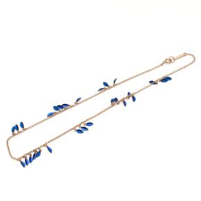 Isabel Marant Sapphire Blue  Colour Shiny Leaf Necklace 4