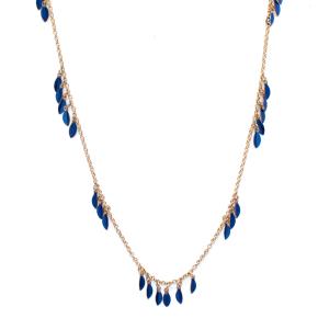 Isabel Marant Sapphire Blue  Colour Shiny Leaf Necklace 5