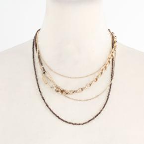 Brunello Brunello Cucinelli  Mixed-Media Multi-Strand Necklace in 18k gold plate 3