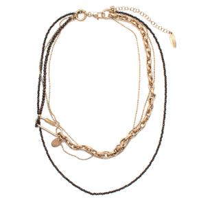 Brunello Brunello Cucinelli  Mixed-Media Multi-Strand Necklace in 18k gold plate 5