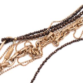 Brunello Brunello Cucinelli  Mixed-Media Multi-Strand Necklace in 18k gold plate 10