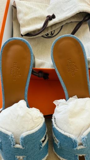 Hermes Denim Oasis Sandals 6