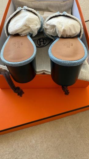 Hermes Denim Oasis Sandals 8