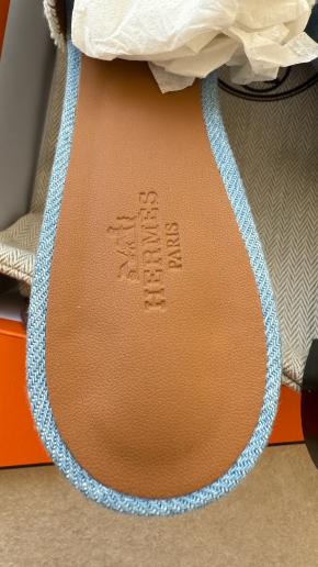 Hermes Denim Oasis Sandals 10
