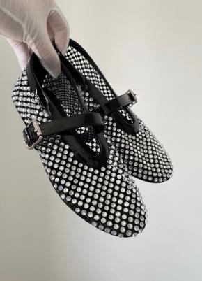 Alaia's Crystal Mary Jane Flats 5