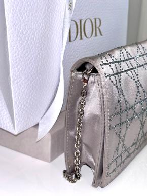 Dior Embellished Silver Silk Evening Bag 5