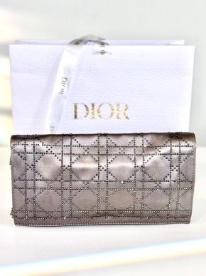 Dior Embellished Silver Silk Evening Bag 9