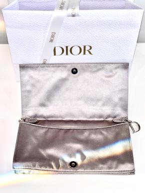 Dior Embellished Silver Silk Evening Bag 7