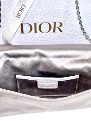 Dior Embellished Silver Silk Evening Bag 8