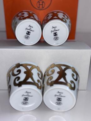 Hermes Balcon du Guadalquivir Porcelain Cups x4 3