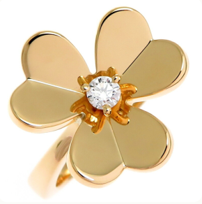 Van Cleef Yellow Gold Frivole Ring Size 5 4