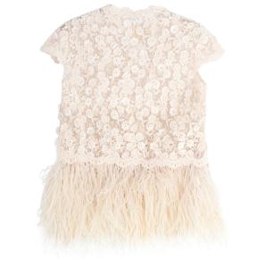 Cherie D Bespoke  andcrafted Flower Pattern Feather Jacket 2
