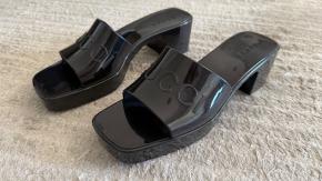 Gucci Black Rubber Logo Sandals 10