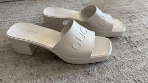 Gucci White Rubber Mules 3
