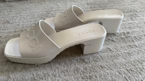 Gucci White Rubber Mules 5