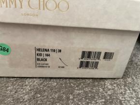 Jimmy Choo Black Leather Ankle Strap Pumps 7
