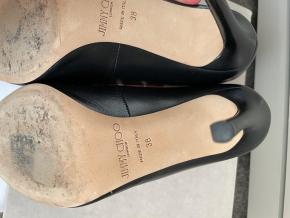 Jimmy Choo Black Leather Ankle Strap Pumps 11