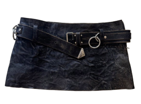 Prada Black Belted Leather Mini Skirt 4