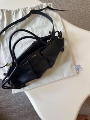 Loewe Medium Black Leather Paseo Bag 4