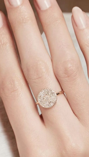 Champagne Diamond Set Icon Ring 7