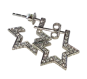 Tada & Toy White Gold And Diamond Star Earrings 7