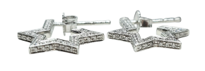 Tada & Toy White Gold And Diamond Star Earrings 6
