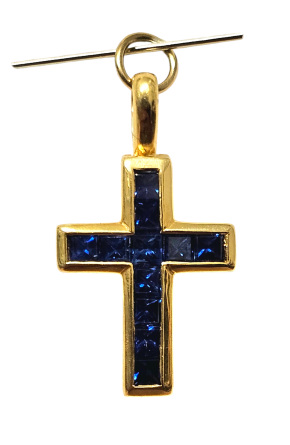 Mappin And Webb Sapphire Cross Pendant 2