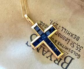 Mappin And Webb Sapphire Cross Pendant 7