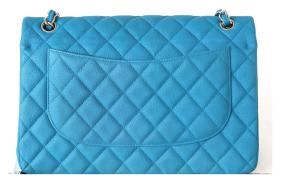 Chanel Bright Blue Double Flap Bag With Silver Hardware 10