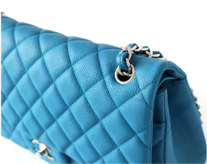 Chanel Bright Blue Double Flap Bag With Silver Hardware 2