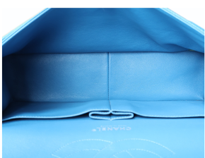 Chanel Bright Blue Double Flap Bag With Silver Hardware 8