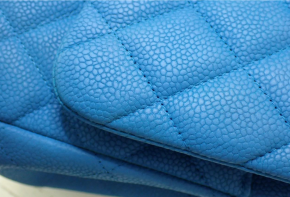 Chanel Bright Blue Double Flap Bag With Silver Hardware 9
