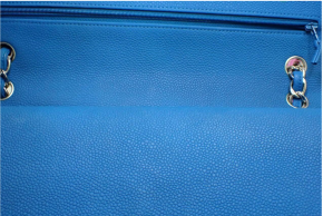 Chanel Bright Blue Double Flap Bag With Silver Hardware 6
