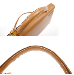 Hermes Tan With White Stitching Kelly 32cms 24