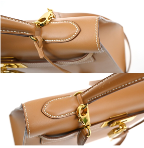 Hermes Tan With White Stitching Kelly 32cms 21