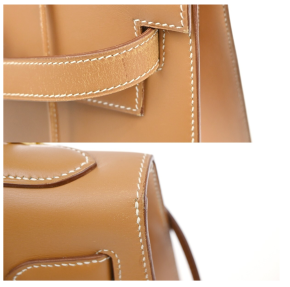 Hermes Tan With White Stitching Kelly 32cms 16
